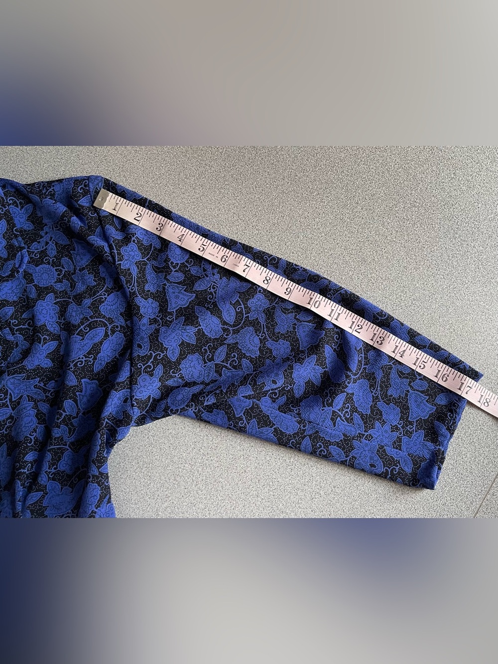 Lindor Vintage Blue & Black Floral Peplum Dress - Picture 12 of 12
